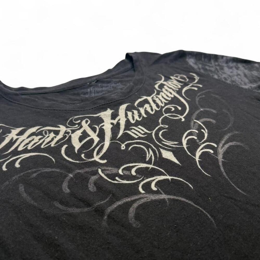 Hart Huntington Y2K Biker Grunge Gothic shirt white graphic design size large - Picture 6 of 8